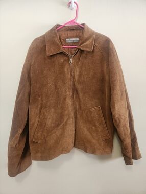 MEN'S Structure URBAN WEAR VINTAGE WALNUT BROWN LEATHER/SUEDE JACKET SZ Large